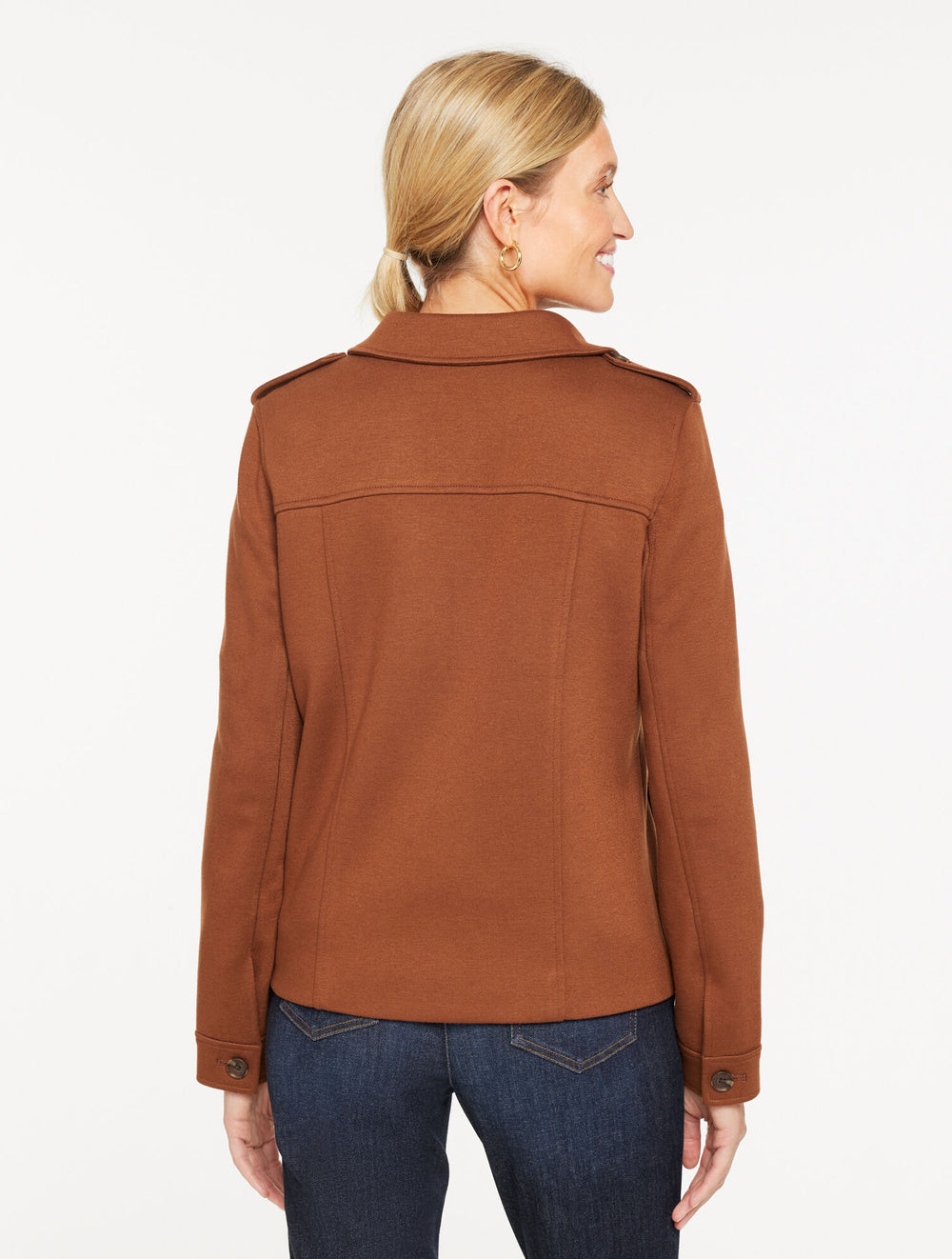 ACORN BROWN BRUSHED KNIT JACKET | Talbots outlet