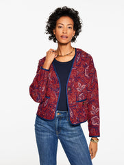 PORT WINE MULTI RADIANT BOUCLÉ JACKET | Talbots US