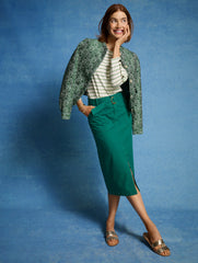 IVORY/GREEN FERN WOODLAND DAMASK JACKET | Talbots outlet