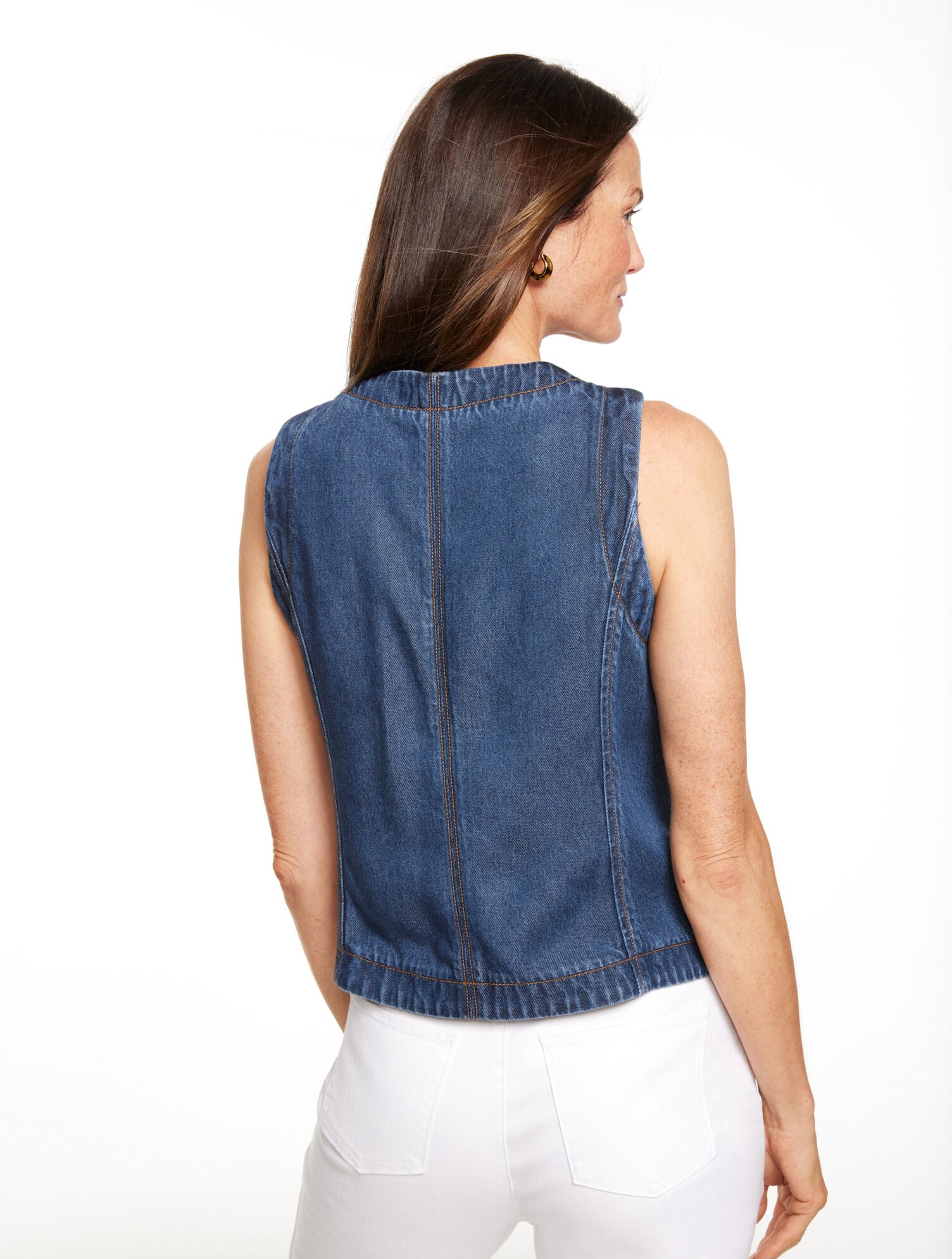 GREENWICH WASH DENIM VEST | Talbots online