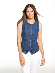 GREENWICH WASH DENIM VEST | Talbots online