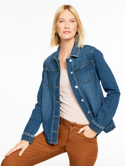 BLEEKER WASH STUDDED DENIM SHIRT JACKET - BLEEKER WASH | Talbots outlet