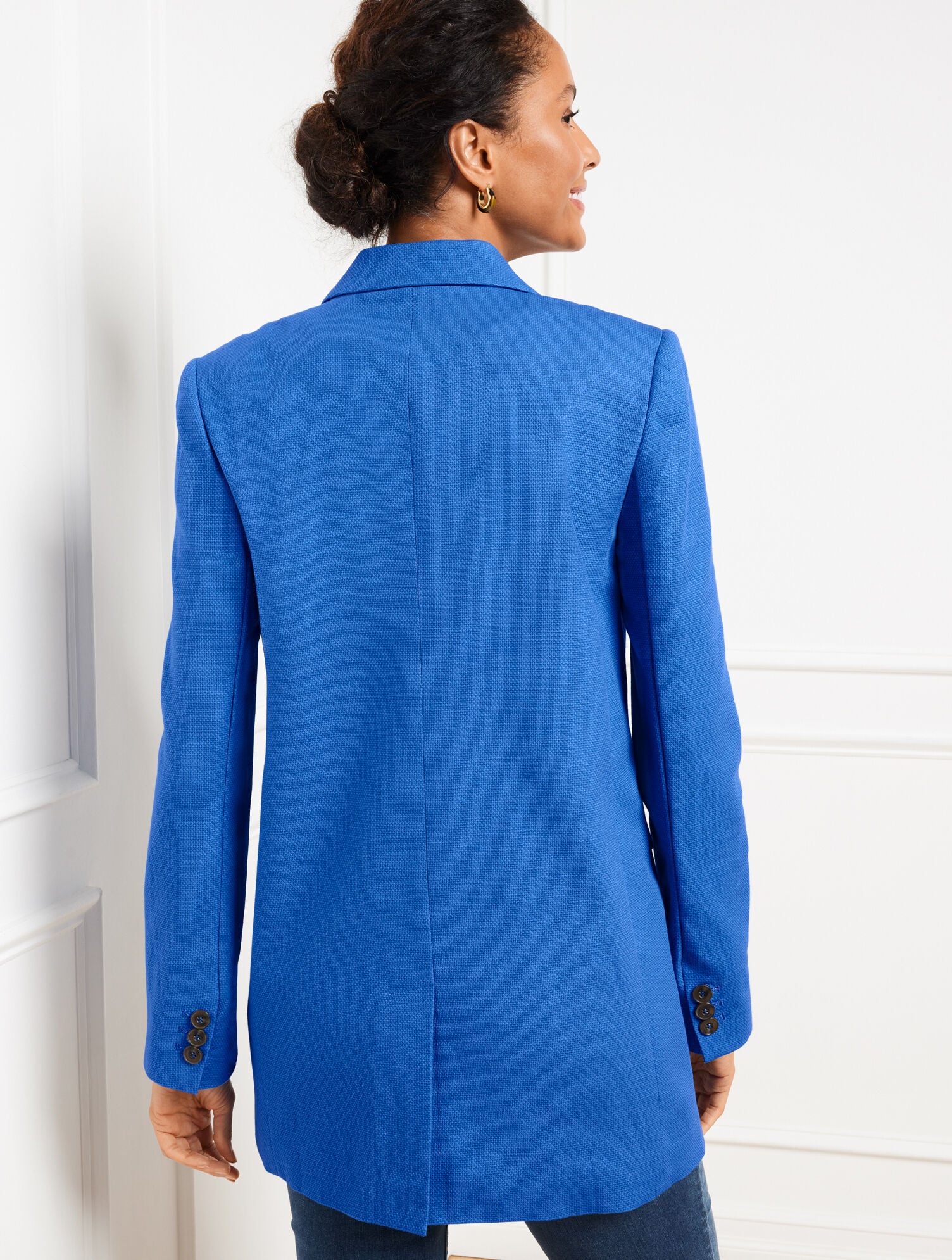 AZURE BLUE|SIERRA BROWN RELAXED 90S BLAZER | Talbots discount