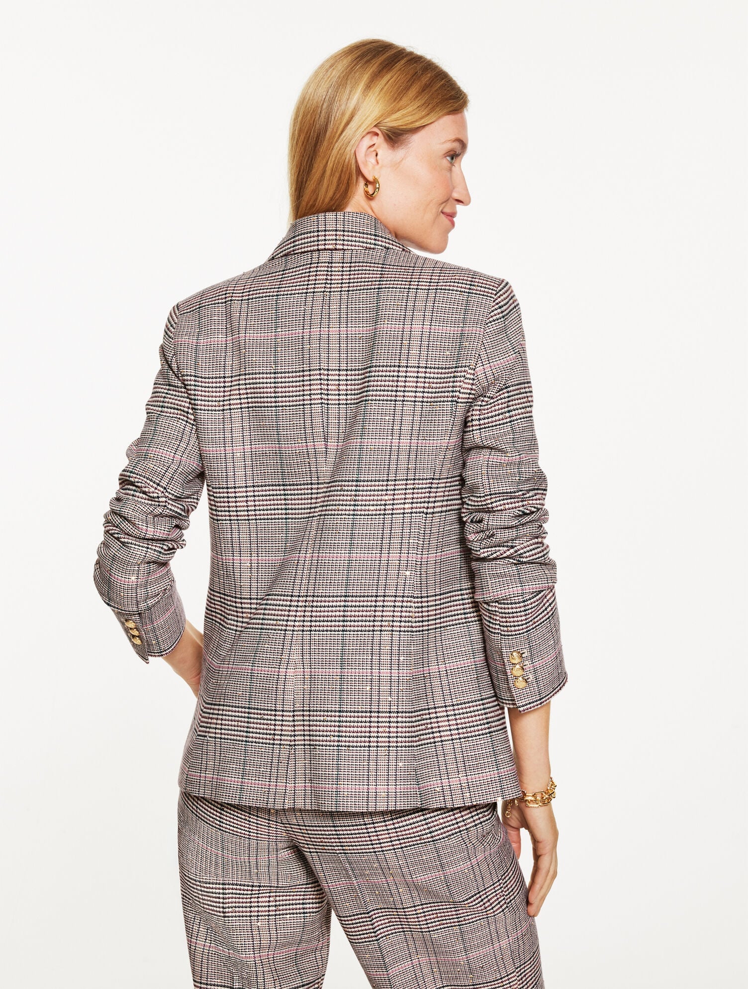 IVORY MULTI DOUBLE BREASTED BLAZER - GLEN PLAID | Talbots near me