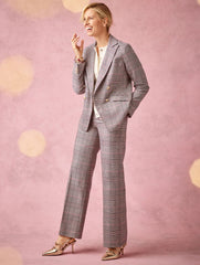 IVORY MULTI DOUBLE BREASTED BLAZER - GLEN PLAID | Talbots near me