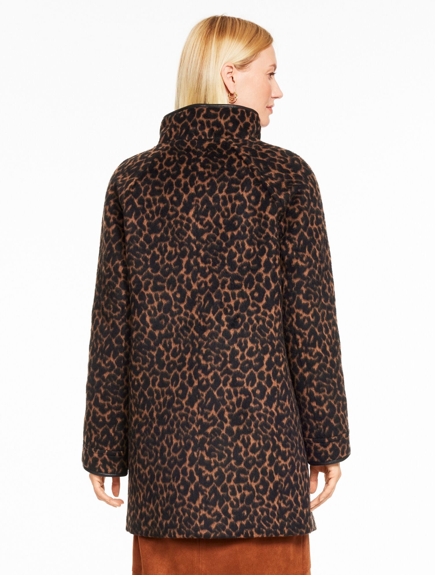 BROWN/BLACK TONAL ANIMAL JACQUARD JACKET | Talbots on sale