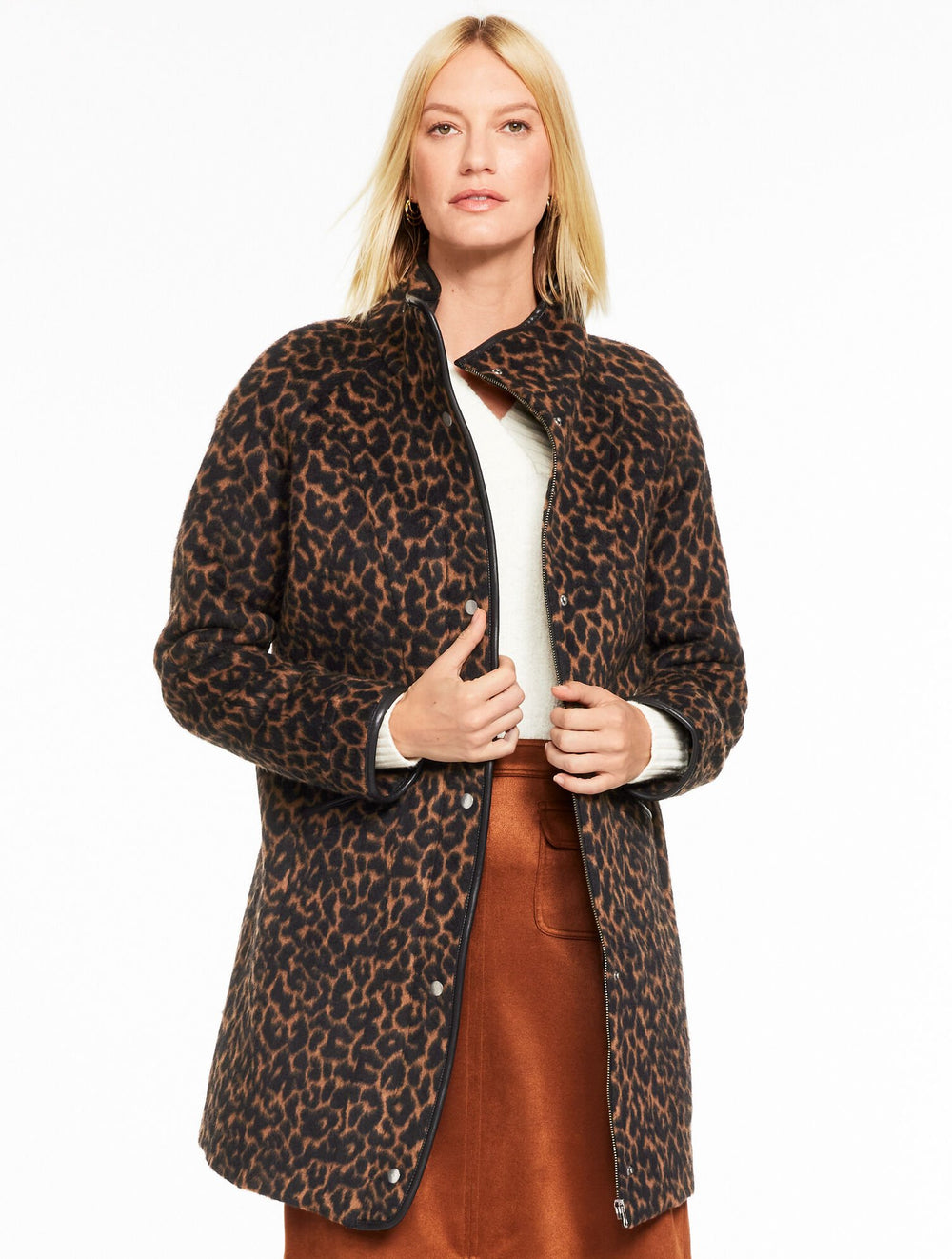BROWN/BLACK TONAL ANIMAL JACQUARD JACKET | Talbots on sale