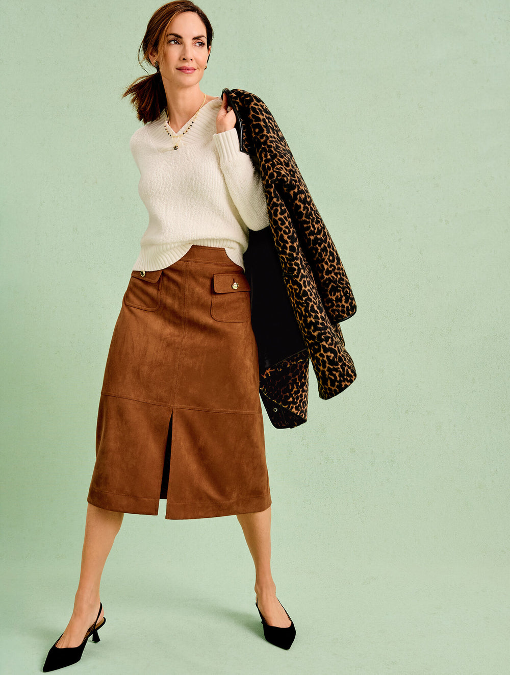 BROWN/BLACK TONAL ANIMAL JACQUARD JACKET | Talbots on sale