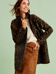 BROWN/BLACK TONAL ANIMAL JACQUARD JACKET | Talbots on sale