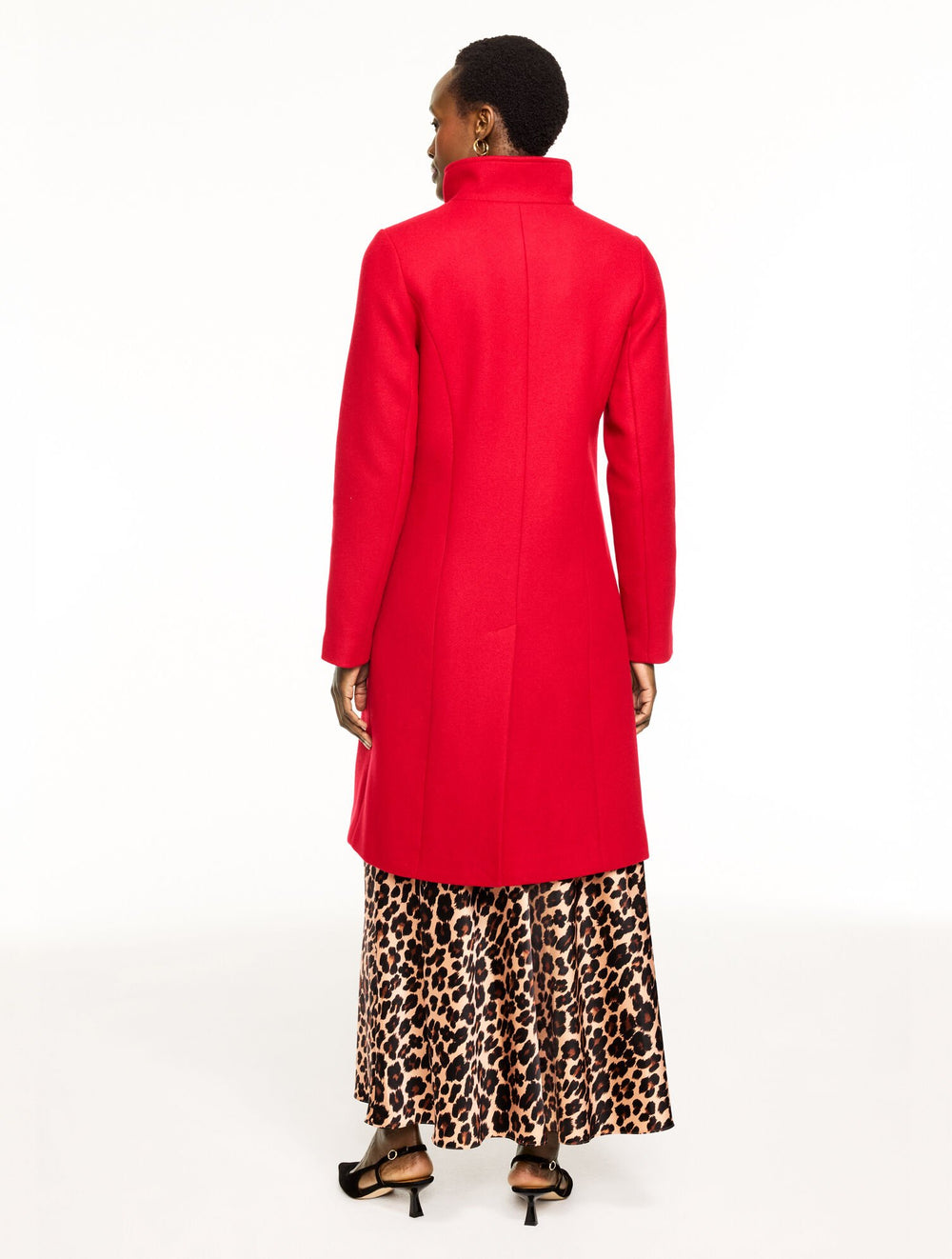 BRIGHT APPLE ITALIAN MELTON DOUBLE BREASTED COAT | Talbots sale