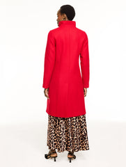 BRIGHT APPLE ITALIAN MELTON DOUBLE BREASTED COAT | Talbots sale