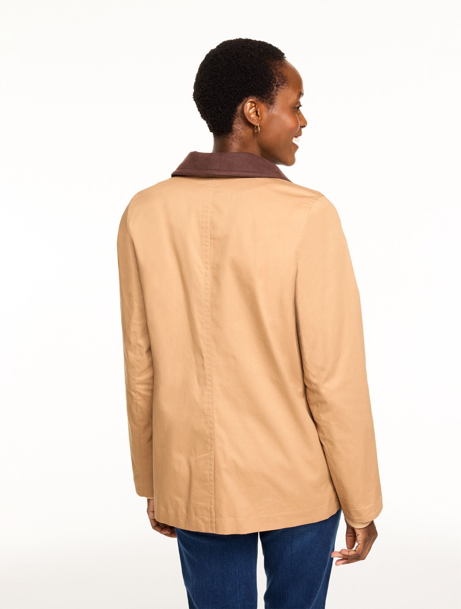 RED CURRANT|TOASTED COCONUT COATED COTTON BARN JACKET | Talbots discount
