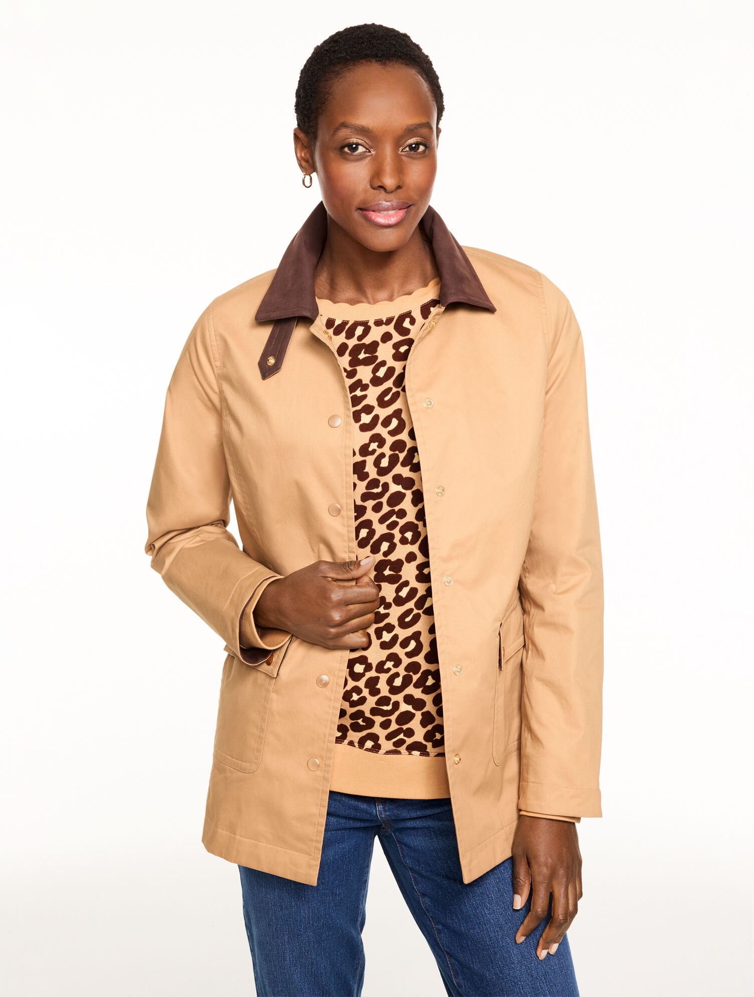 RED CURRANT|TOASTED COCONUT COATED COTTON BARN JACKET | Talbots discount