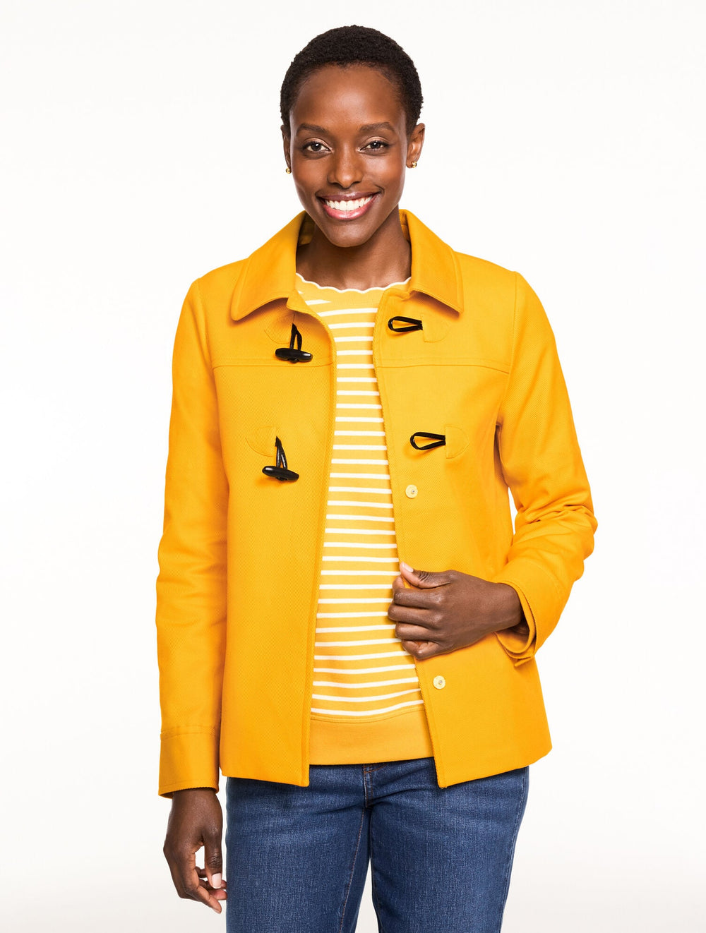 GOLDEN HONEY COTTON TWILL TOGGLE JACKET | Talbots on sale