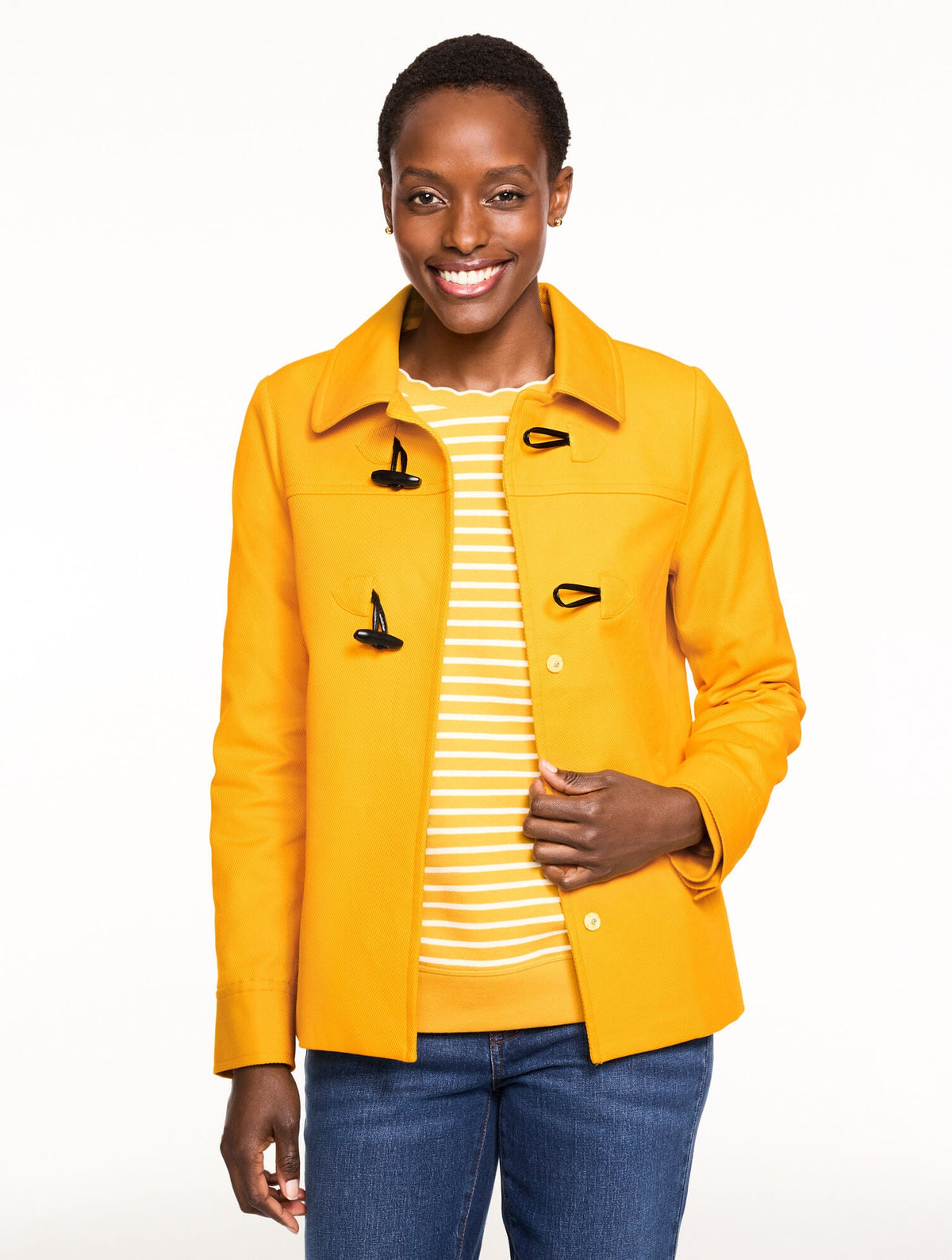 GOLDEN HONEY COTTON TWILL TOGGLE JACKET | Talbots on sale