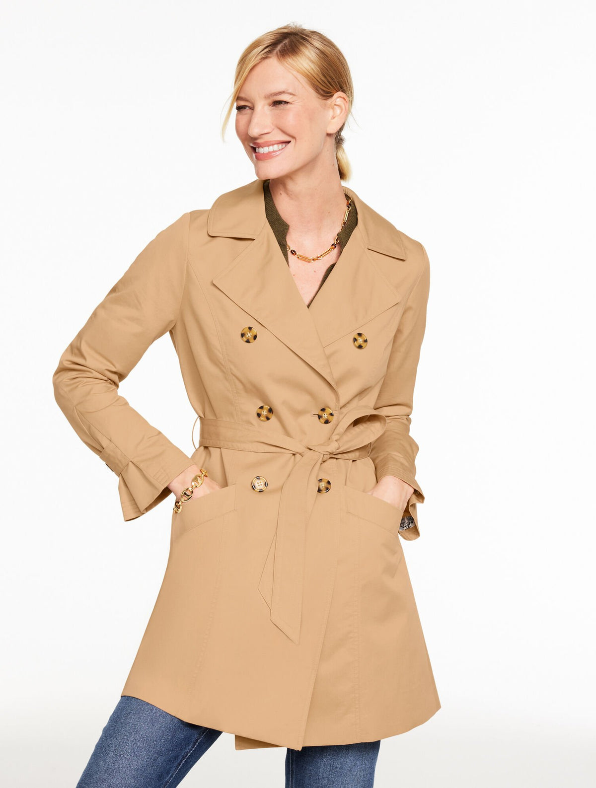 TOASTED COCONUT DRAPEY TRENCH COAT | Talbots online
