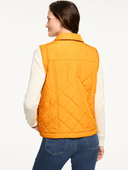 GOLDEN MAIZE|INDIGO BLUE|PINE GROVE|PRETTY PLUM QUILTED BARN VEST | Talbots online