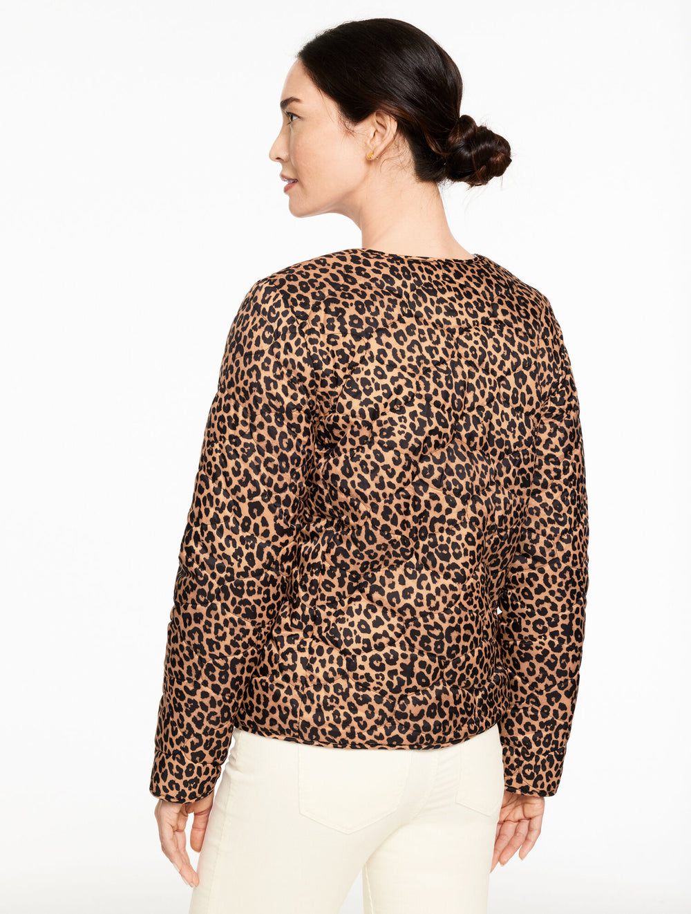BROWN/BLACK QUILTED REVERSIBLE JACKET - ALLOVER ANIMAL | Talbots online