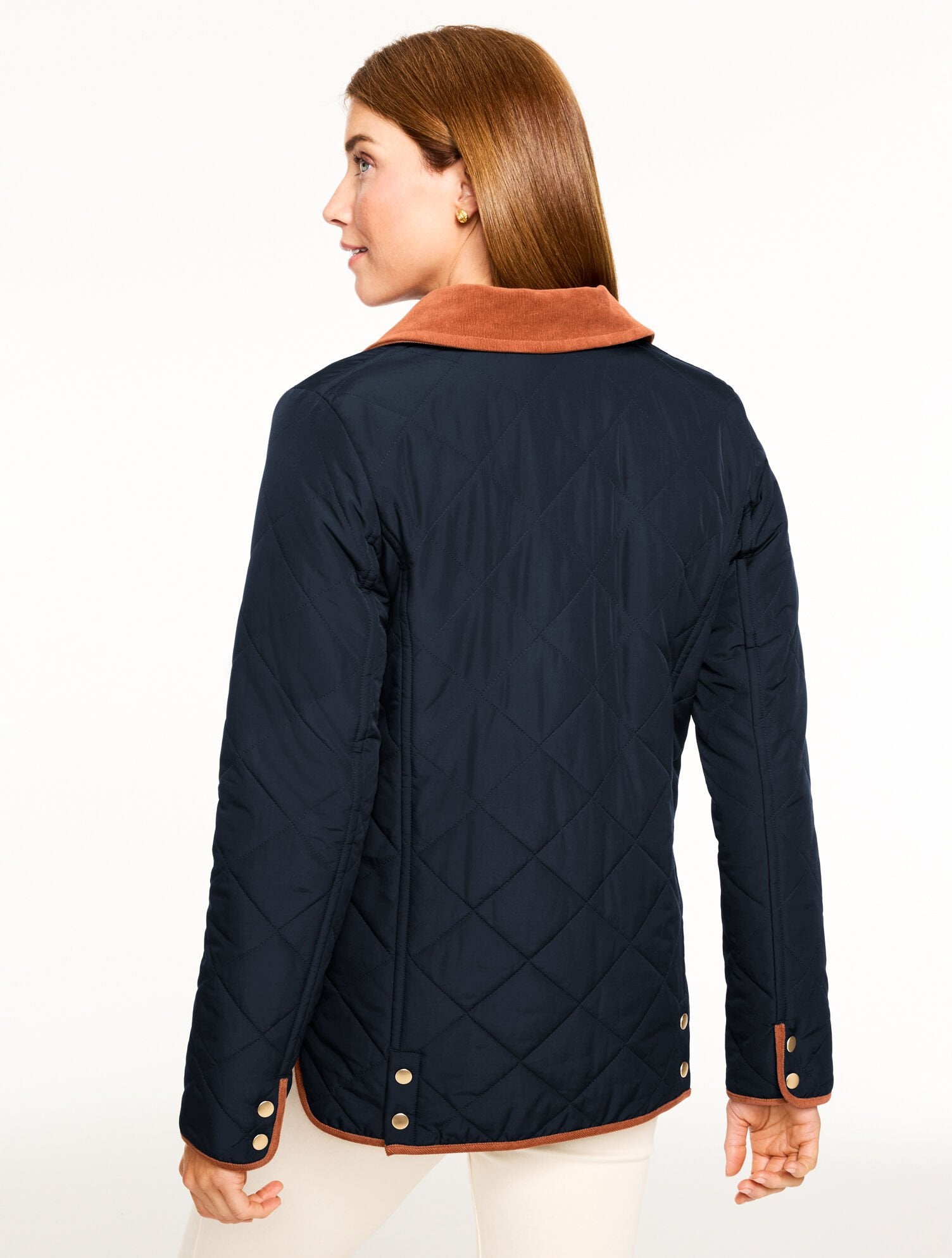 AUTUMN ORANGE|INDIGO BLUE|OAKMOSS|PORT WINE QUILTED BARN JACKET | Talbots for sale