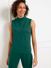 BLACK|COFFEE BEAN|PINE GROVE PASSPORT PONTE MOCKNECK SHELL | Talbots US