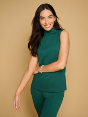 BLACK|COFFEE BEAN|PINE GROVE PASSPORT PONTE MOCKNECK SHELL | Talbots US