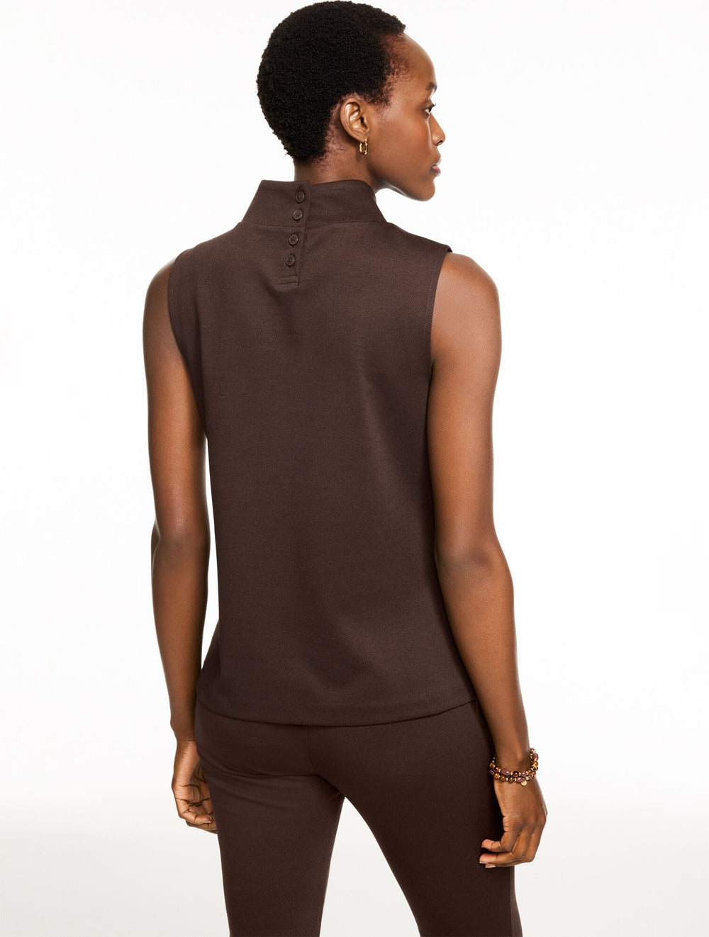 BLACK|COFFEE BEAN|PINE GROVE PASSPORT PONTE MOCKNECK SHELL | Talbots US
