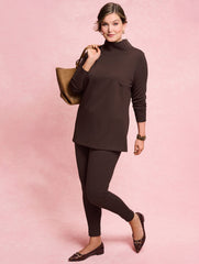 BLACK|COFFEE BEAN PASSPORT PONTE LEGGINGS | Talbots for sale