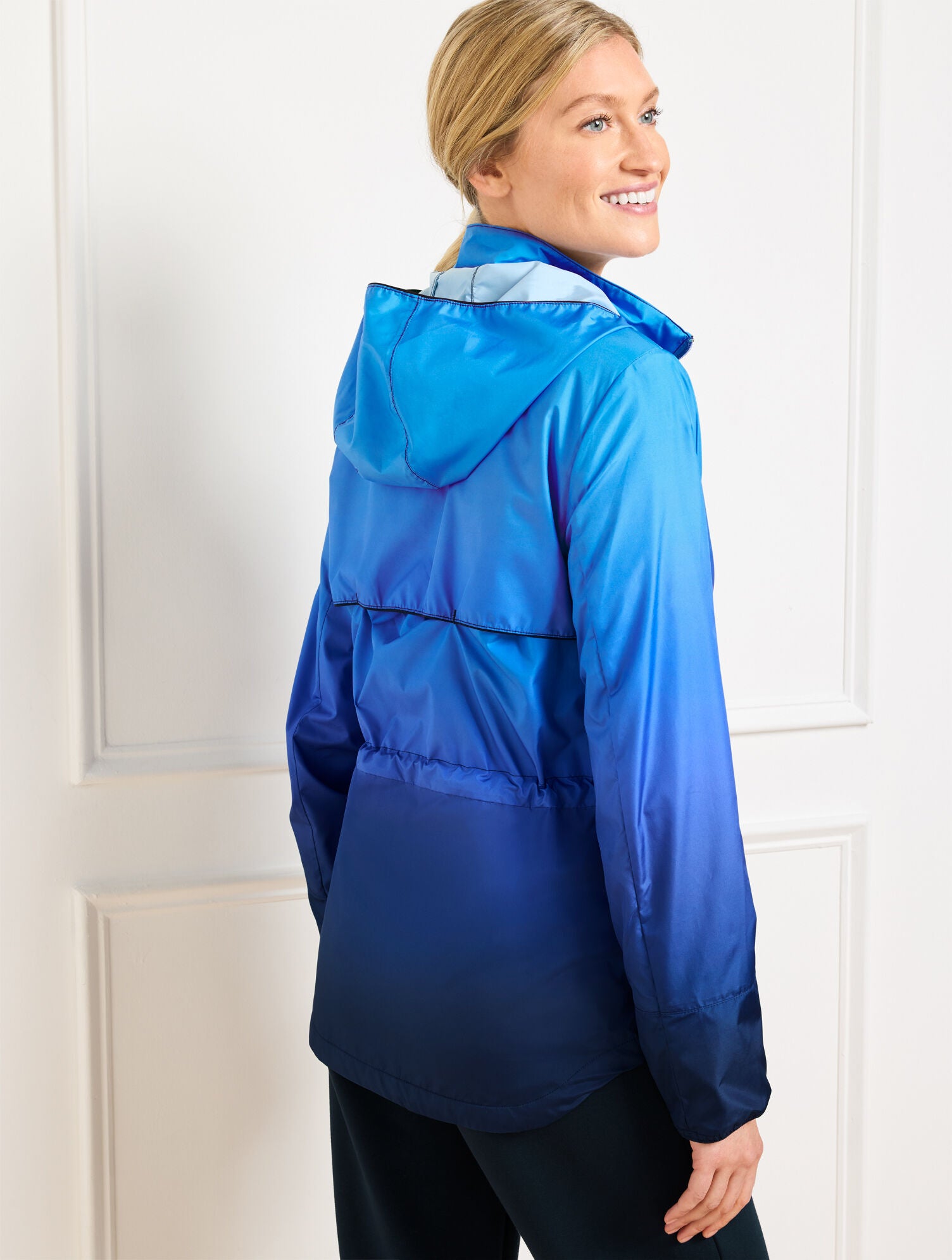 BLUE ASTER/INDIA INK OMBRÉ WINDBREAKER | Talbots for sale