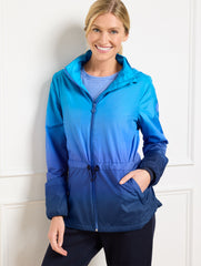 BLUE ASTER/INDIA INK OMBRÉ WINDBREAKER | Talbots for sale