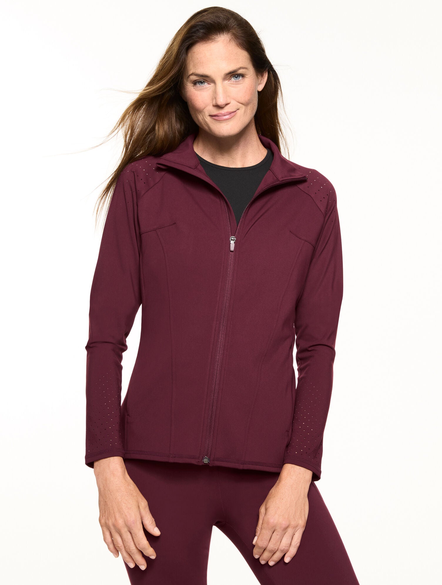 RICH BURGUNDY OUT & ABOUT JACKET - LASER CUT | Talbots US