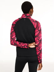 BLACK/PORT WINE PERFORMANCE COMPRESSION HALF ZIP PULLOVER - BRUSHED LINES | Talbots online