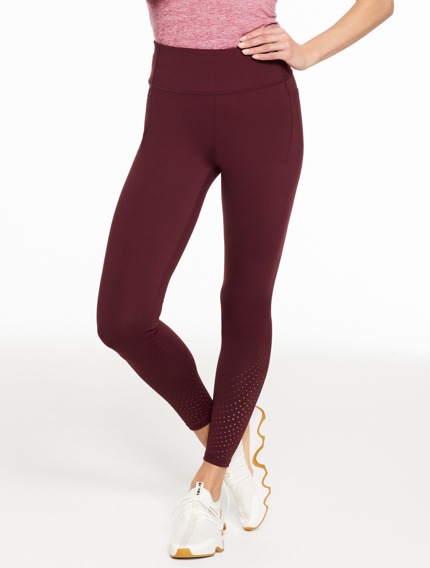 RICH BURGUNDY OUT & ABOUT LEGGINGS - LASER CUT | Talbots discount