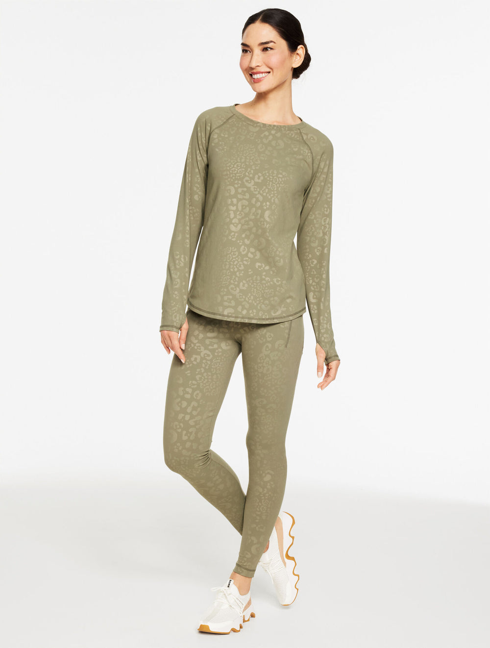 SAGEBRUSH MULTI OUT & ABOUT CREWNECK TEE - SPOT ON LEOPARD | Talbots near me