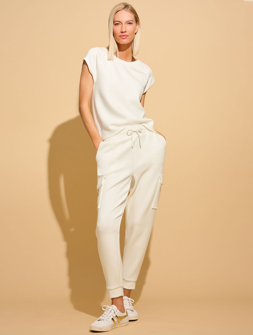 BLACK|IVORY AIRKNIT STRETCH CARGO JOGGERS | Talbots discount