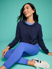 BISCAYNE BLUE/IVORY|BLACK/IVORY SUPERSOFT JERSEY BOXY CREWNECK TEE - ESSEX STRIPE | Talbots US