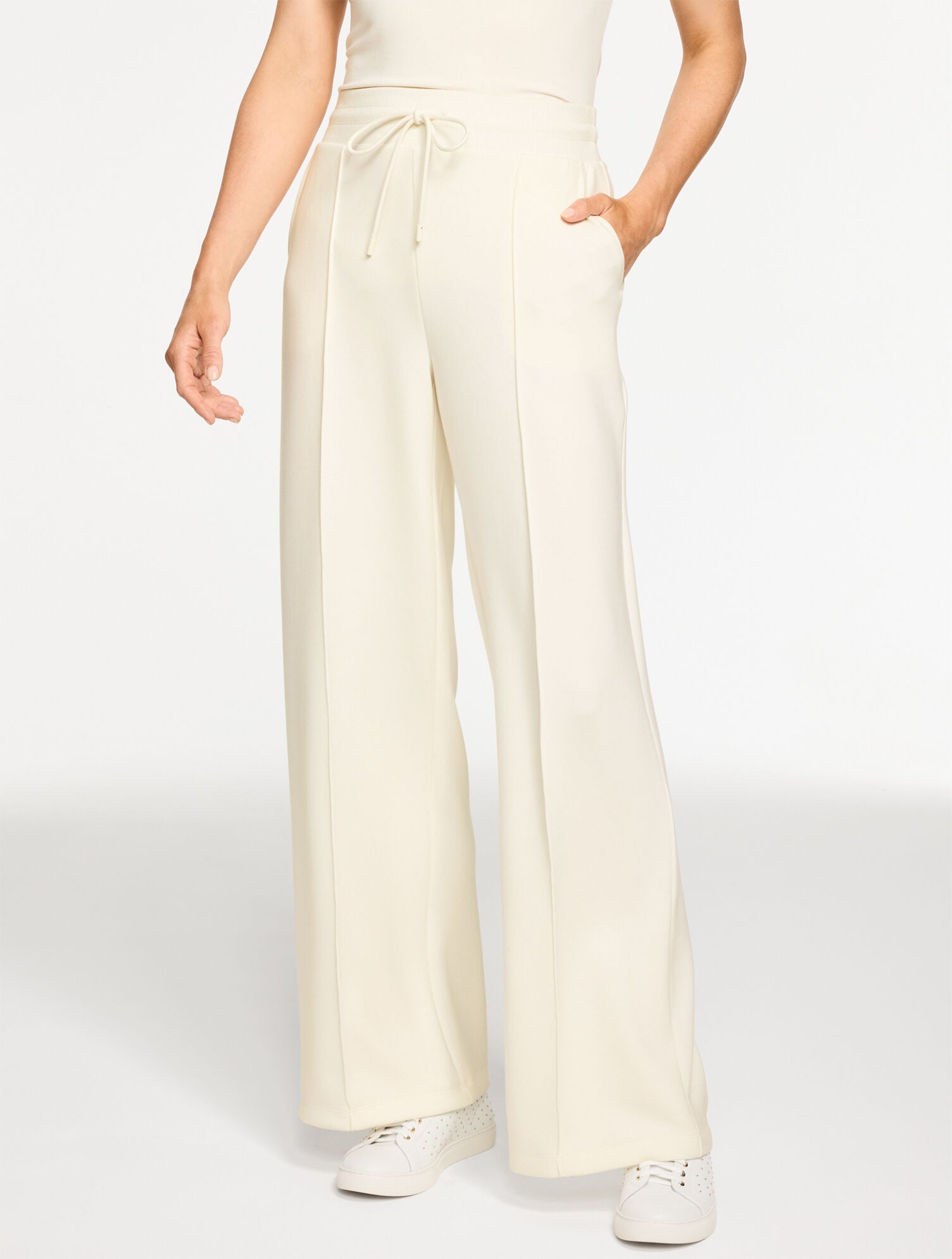 BLACK|IVORY|MANOR BLUE|TOFFEE BROWN AIRKNIT STRETCH WIDE LEG PANTS | Talbots outlet