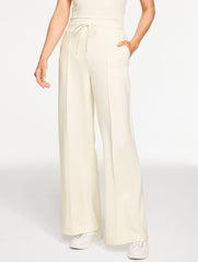 BLACK|IVORY|MANOR BLUE|TOFFEE BROWN AIRKNIT STRETCH WIDE LEG PANTS | Talbots outlet