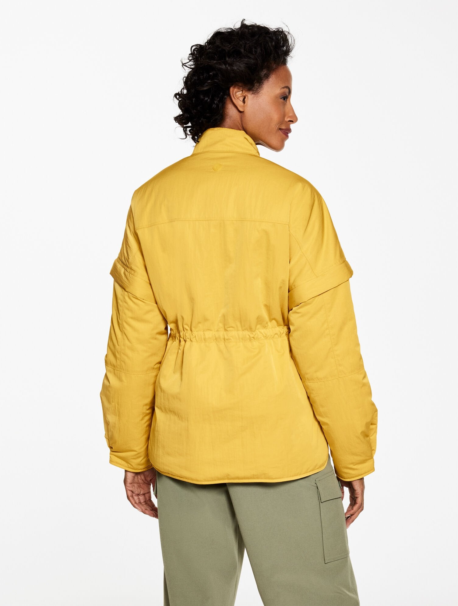 CITRON YELLOW ZIP-OFF SLEEVE WOVEN JACKET | Talbots discount