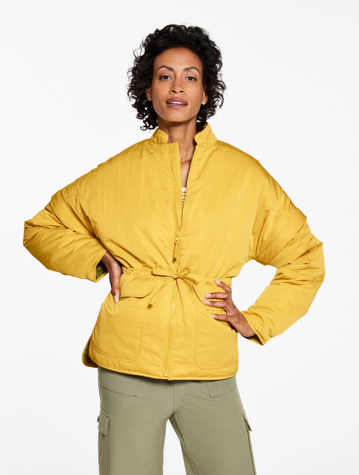 CITRON YELLOW ZIP-OFF SLEEVE WOVEN JACKET | Talbots discount