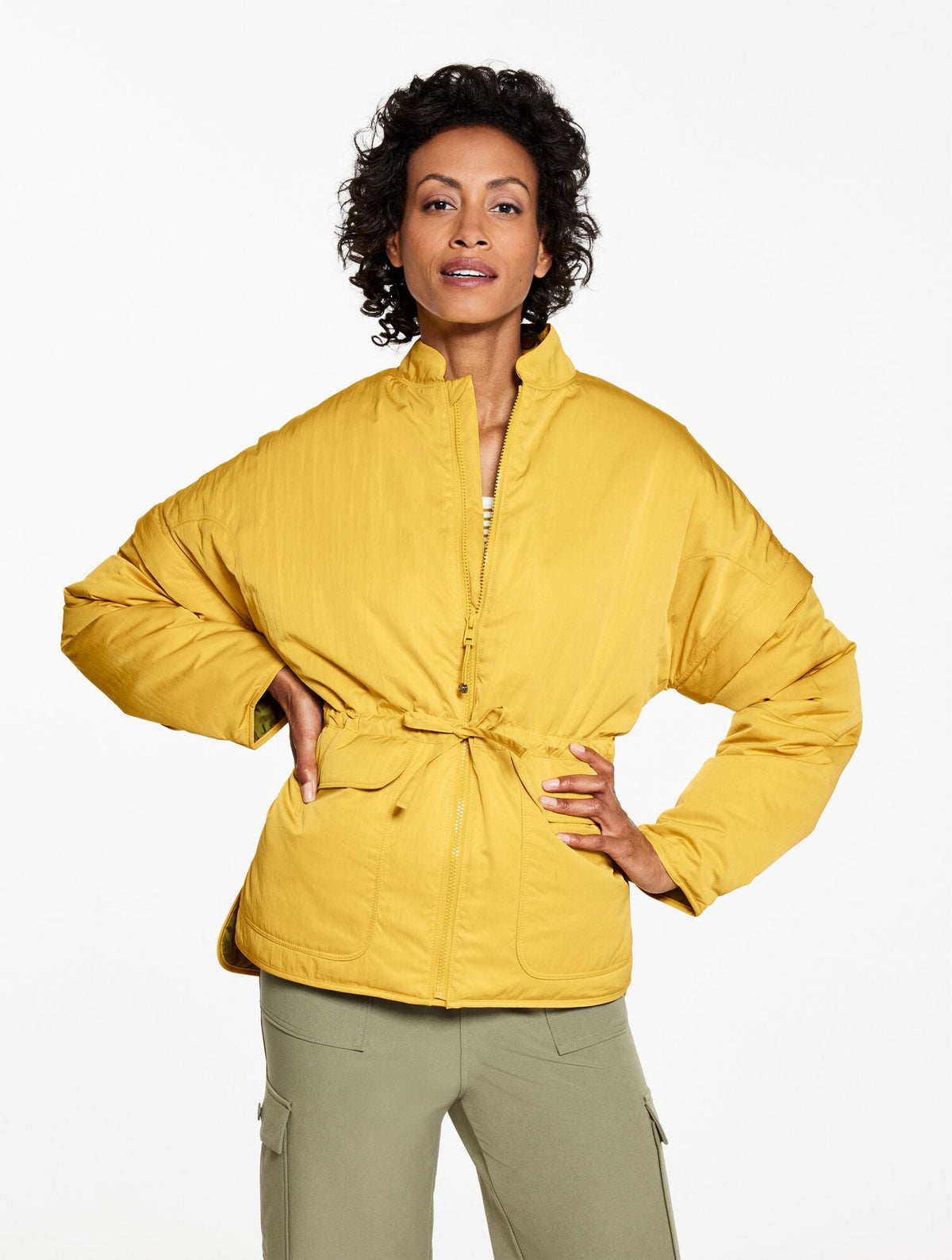CITRON YELLOW ZIP-OFF SLEEVE WOVEN JACKET | Talbots discount