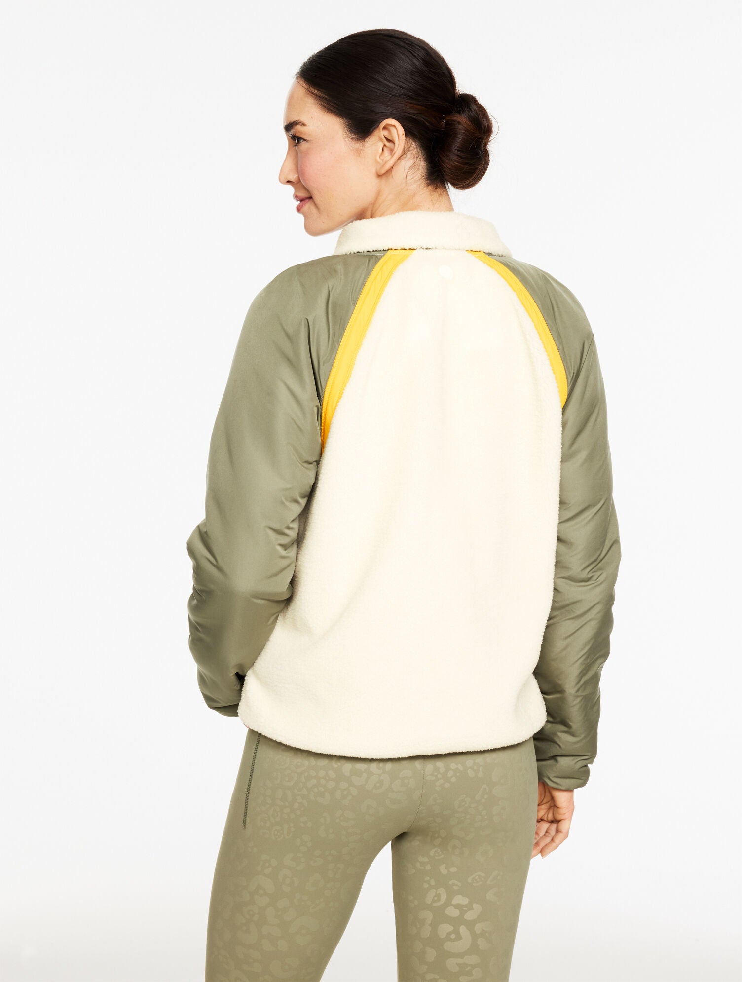 IVORY MULTI COLORBLOCK SHERPA JACKET | Talbots online