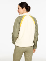 IVORY MULTI COLORBLOCK SHERPA JACKET | Talbots online