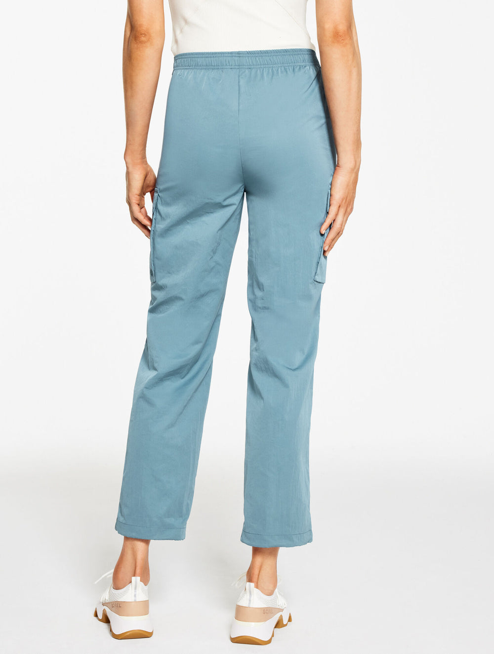 MANOR BLUE WOVEN CARGO PANTS | Talbots outlet