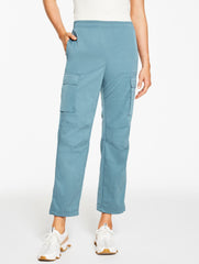 MANOR BLUE WOVEN CARGO PANTS | Talbots outlet