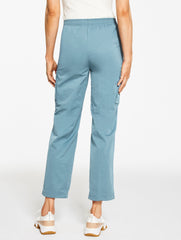 MANOR BLUE WOVEN CARGO PANTS | Talbots outlet