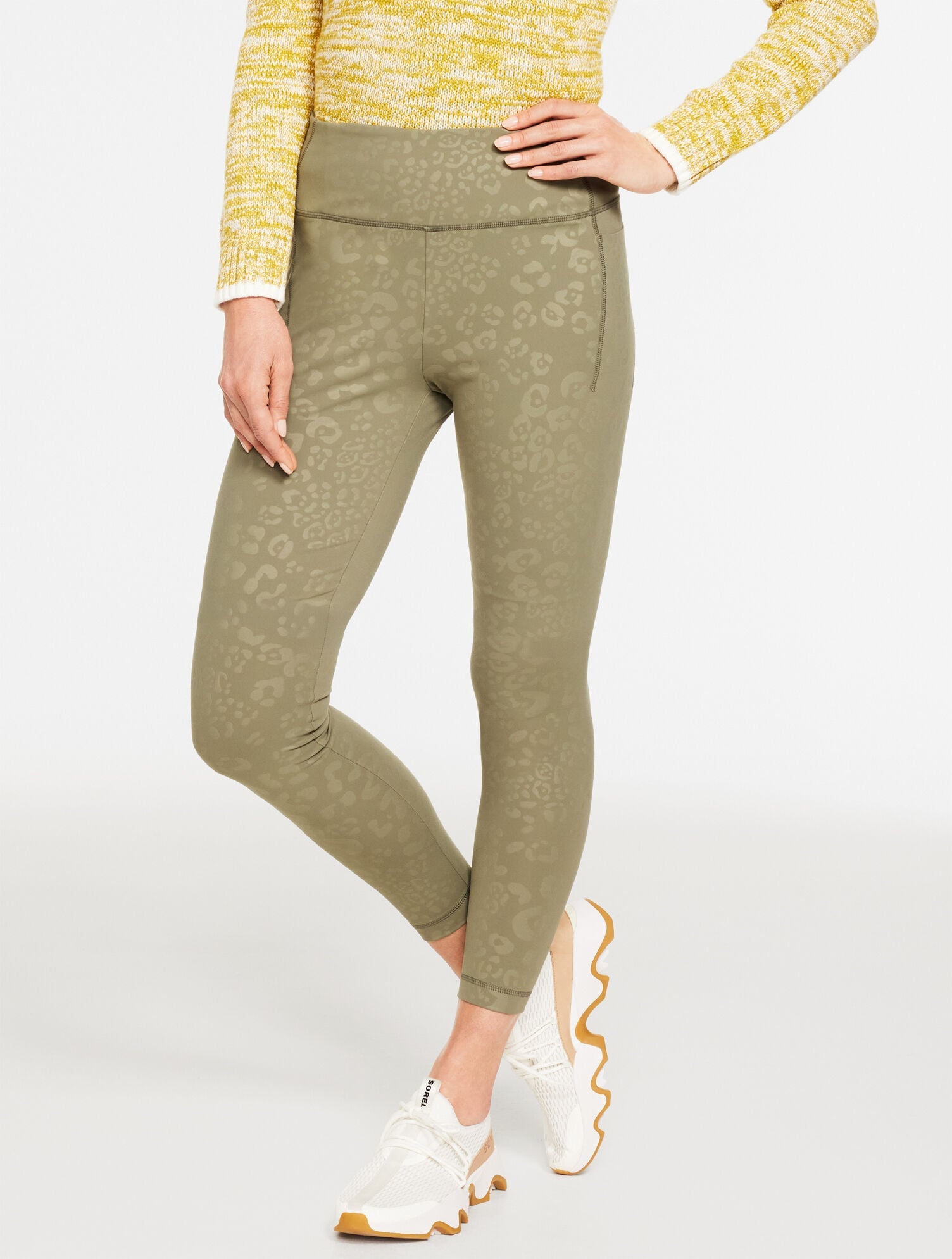BLACK|SAGEBRUSH OUT & ABOUT LEGGINGS - SPOT ON LEOPARD | Talbots outlet