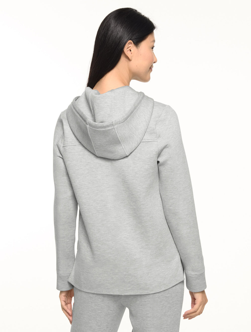 GREY SKY HEATHER AIRKNIT STRETCH MESH HOODIE | Talbots on sale