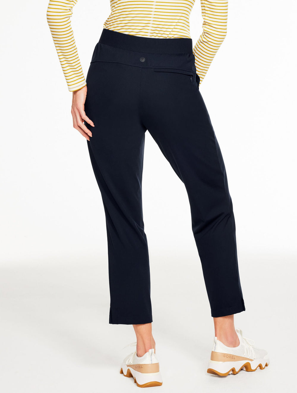 BLACK|INDIGO BLUE OUT & ABOUT STRAIGHT LEG PANTS | Talbots on sale