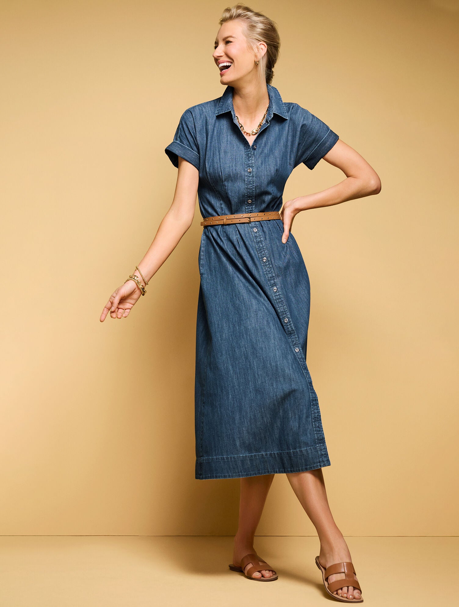 MARINA WASH DENIM SHIRTDRESS - MARINA WASH | Talbots outlet