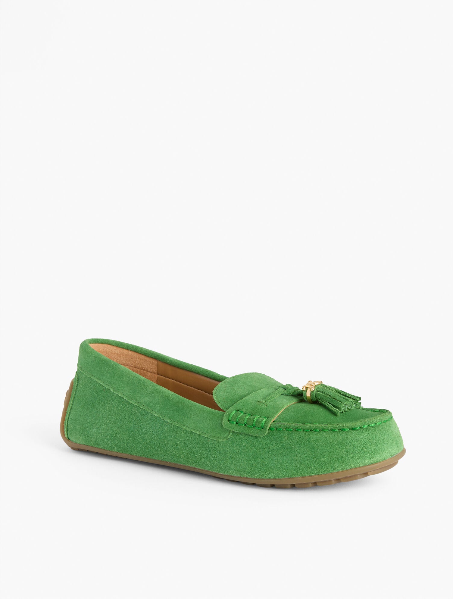 DARK GREEN FERN ARDEN SUEDE DRIVING LOAFERS | Talbots discount